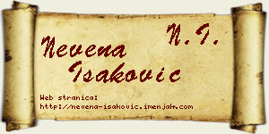 Nevena Isaković vizit kartica